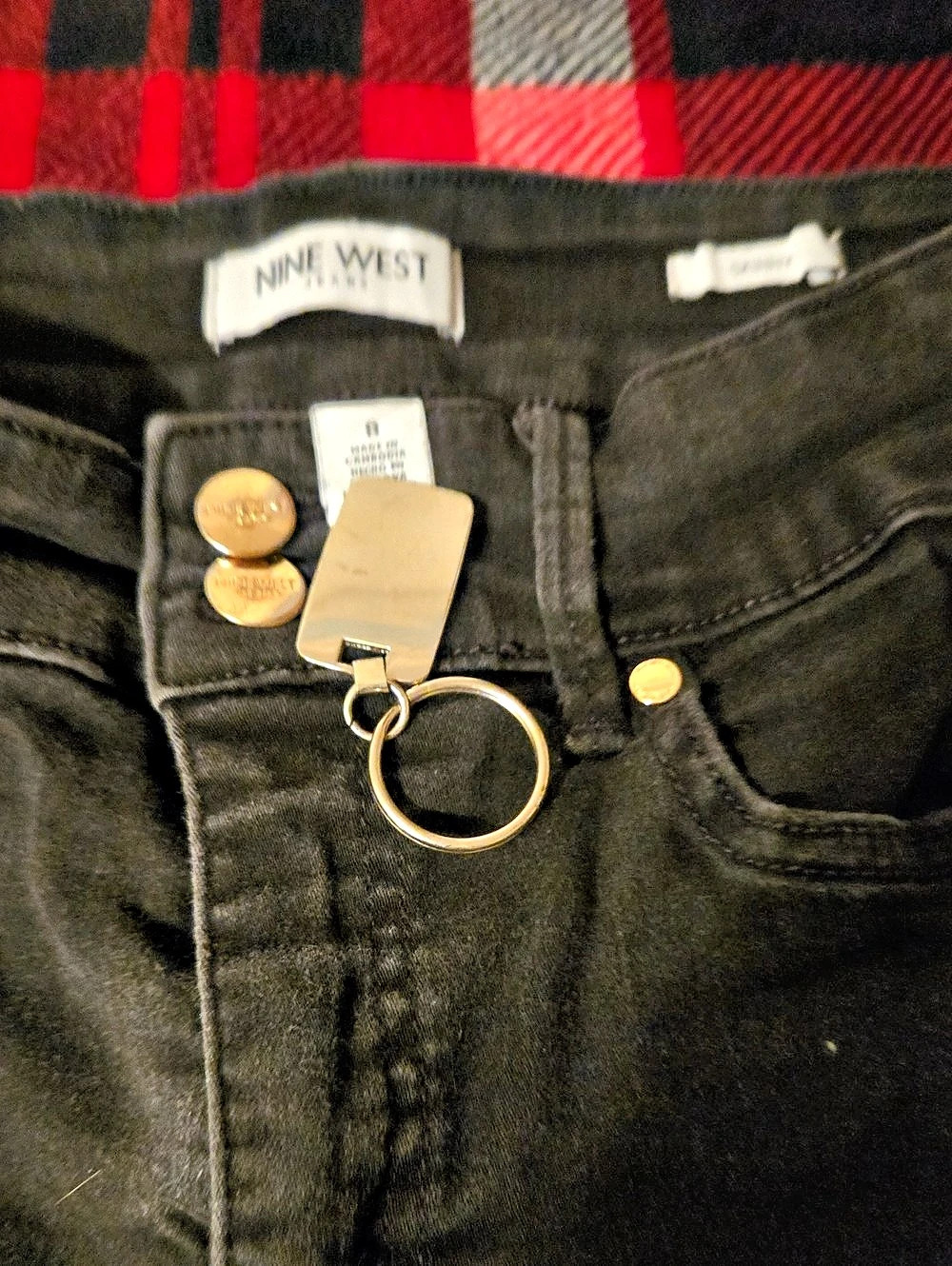 Nine West Size 8 Skinny Jeans Black Super Stretch 28.5 Inseam